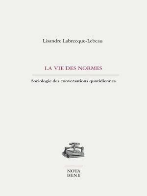 cover image of La vie des normes